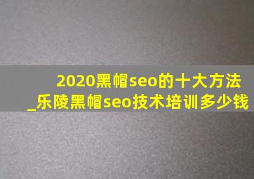 2020黑帽seo的十大方法_乐陵黑帽seo技术培训多少钱